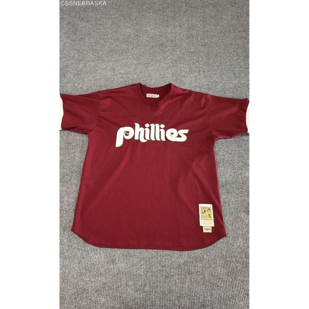 Mitchell & Ness 1989 Philadelphia Phillies Mike Schmidt Jersey 3XL Maroon Mesh
